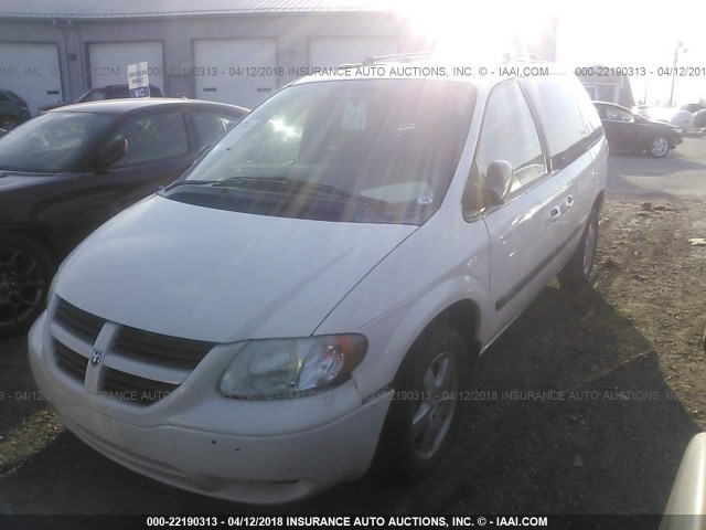 1D4GP45R55B358394 - 2005 DODGE CARAVAN SXT WHITE photo 2