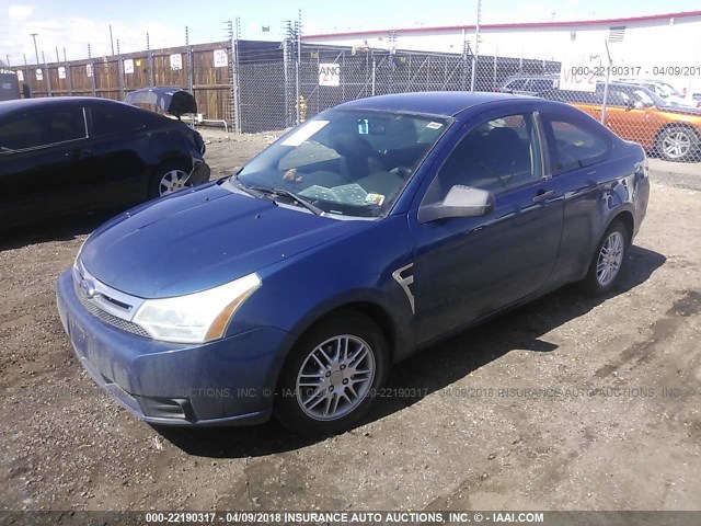 1FAHP33N98W256319 - 2008 FORD FOCUS SE/SEL/SES BLUE photo 2