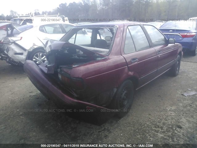 1N4EB31P8RC758067 - 1994 NISSAN SENTRA E/XE/GXE/LE BURGUNDY photo 4