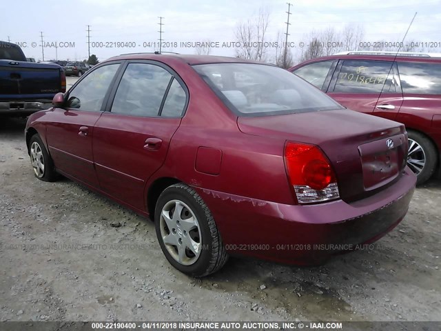 KMHDN46D25U988141 - 2005 HYUNDAI ELANTRA GLS/GT RED photo 3