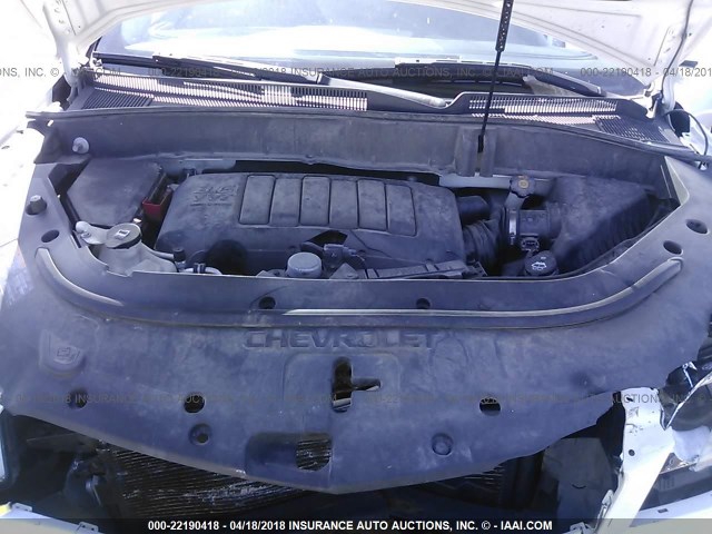 1GNKVGED4BJ385520 - 2011 CHEVROLET TRAVERSE LT თეთრი ფოტო 10