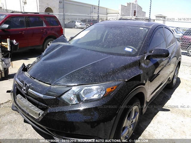 3CZRU5H37GM700283 - 2016 HONDA HR-V LX BLACK photo 2