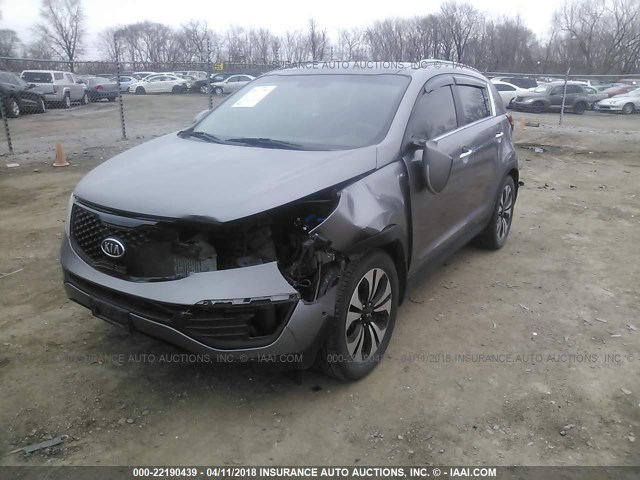 KNDPCCA69B7155456 - 2011 KIA SPORTAGE EX/SX SILVER photo 2