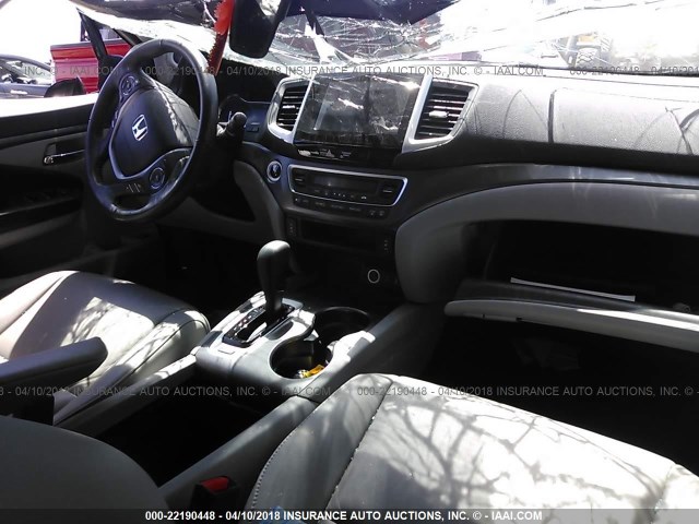 5FNYF5H57HB001559 - 2017 HONDA PILOT EXL GRAY photo 5