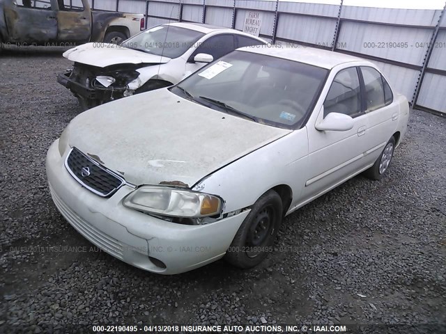 3N1CB51D71L428158 - 2001 NISSAN SENTRA XE/GXE WHITE photo 2