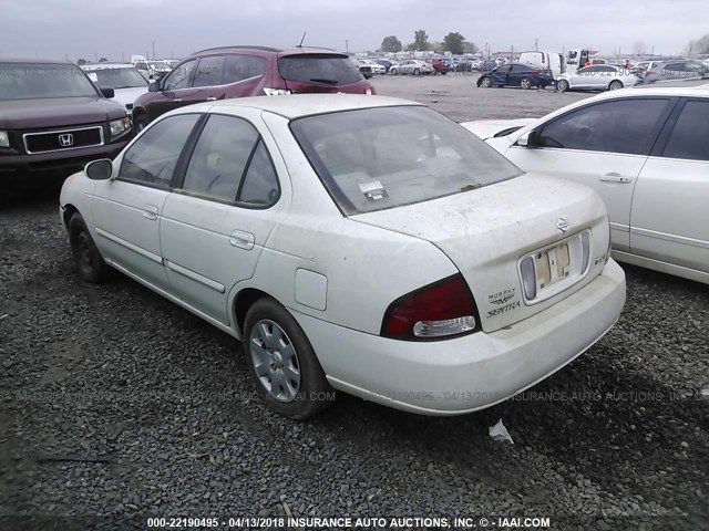 3N1CB51D71L428158 - 2001 NISSAN SENTRA XE/GXE WHITE photo 3