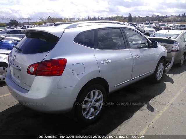 JN8AS5MVXBW678387 - 2011 NISSAN ROGUE S/SV/KROM SILVER photo 4