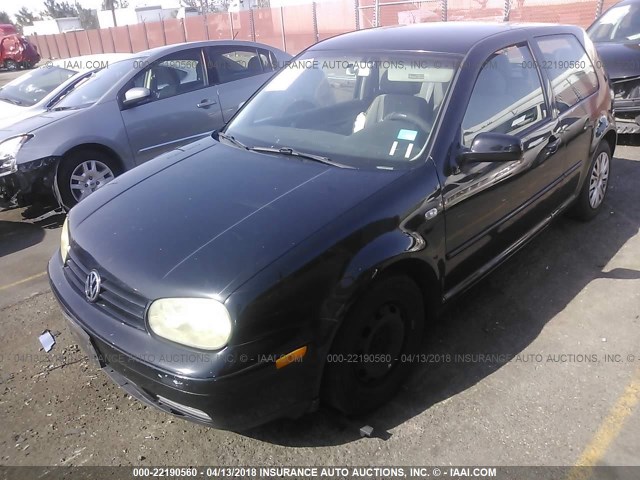 WVWBT21J11W122402 - 2001 VOLKSWAGEN GOLF GL BLACK photo 2