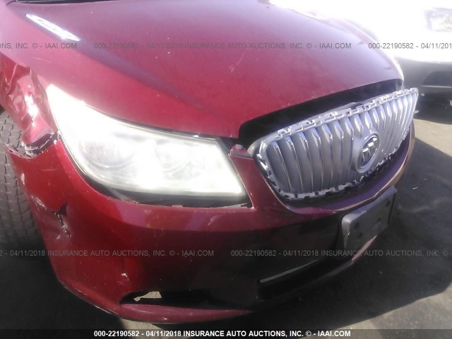 1G4GE5GV6AF158478 - 2010 BUICK LACROSSE CXS BURGUNDY photo 6