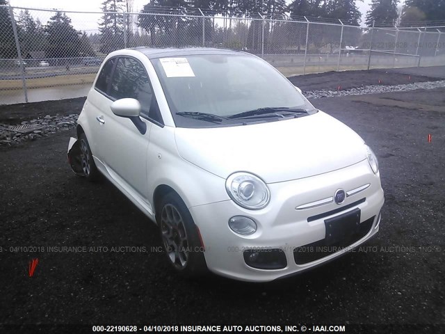 3C3CFFBRXCT233910 - 2012 FIAT 500 SPORT WHITE photo 1