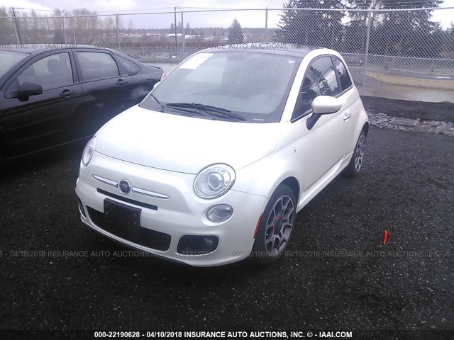 3C3CFFBRXCT233910 - 2012 FIAT 500 SPORT WHITE photo 2