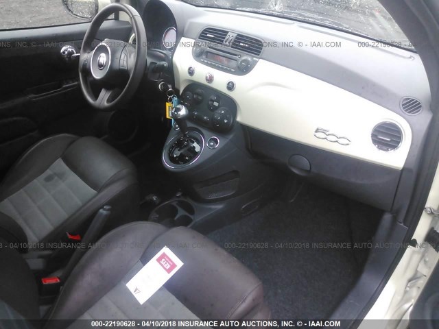 3C3CFFBRXCT233910 - 2012 FIAT 500 SPORT WHITE photo 5