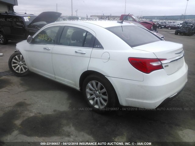 1C3CCBCGXDN558170 - 2013 CHRYSLER 200 LIMITED WHITE photo 3