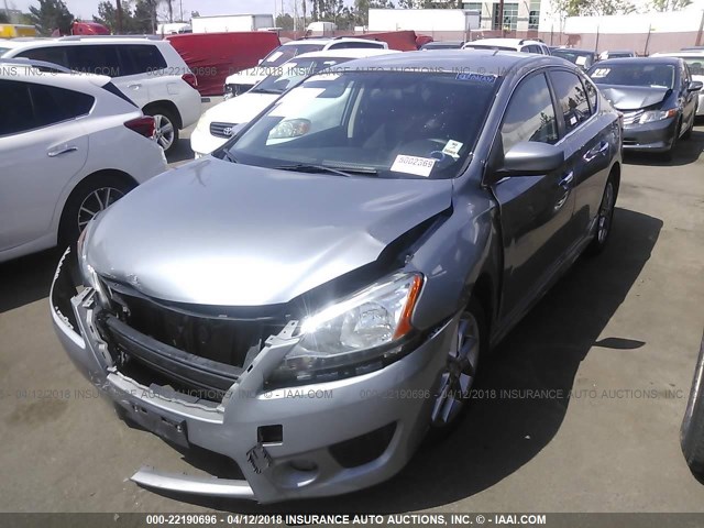 3N1AB7AP5DL748614 - 2013 NISSAN SENTRA S/SV/SR/SL GRAY photo 2