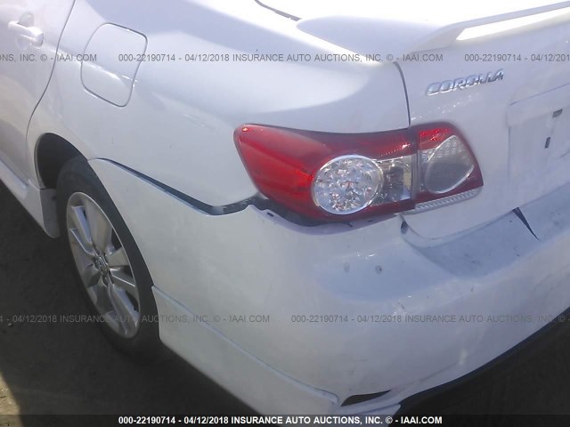 1NXBU40E19Z125722 - 2009 TOYOTA COROLLA S/LE/XLE WHITE photo 6