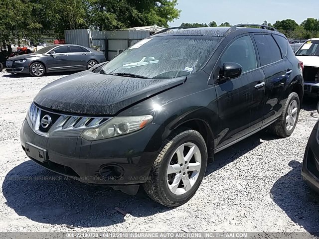 JN8AZ18W99W133623 - 2009 NISSAN MURANO S/SL/LE BLACK photo 2