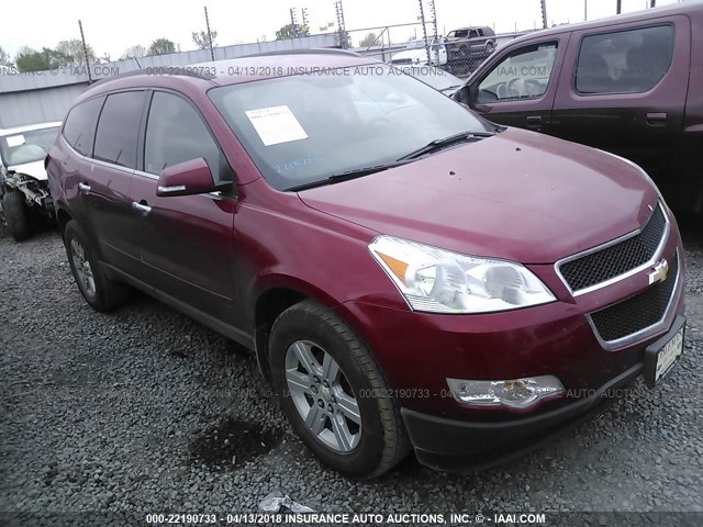 1GNKRGED9CJ162461 - 2012 CHEVROLET TRAVERSE LT MAROON photo 1