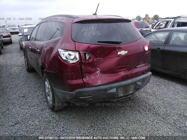 1GNKRGED9CJ162461 - 2012 CHEVROLET TRAVERSE LT MAROON photo 6