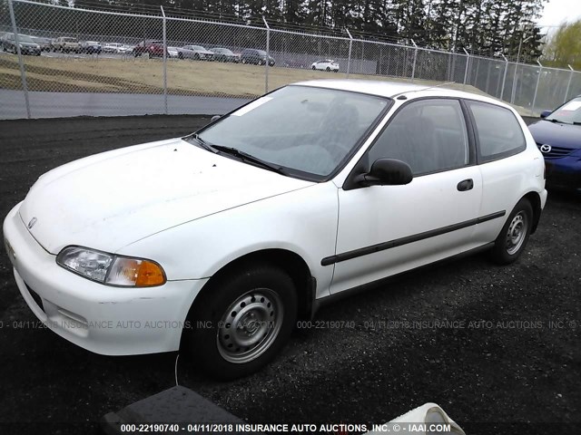 2HGEH2461RH513339 - 1994 HONDA CIVIC DX WHITE photo 2