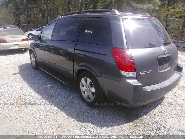 5N1BV28U84N367889 - 2004 NISSAN QUEST S/SE/SL GRAY photo 3