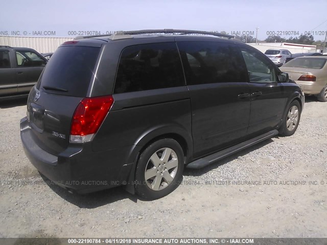 5N1BV28U84N367889 - 2004 NISSAN QUEST S/SE/SL GRAY photo 4