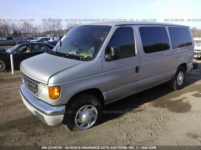 1FBNE31L73HB25671 - 2003 FORD ECONOLINE E350 SUPER DUTY WAGON SILVER photo 2