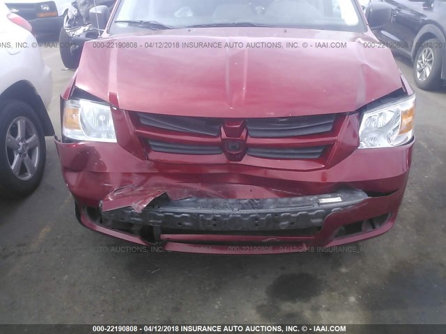 2D4RN4DE6AR156785 - 2010 DODGE GRAND CARAVAN SE RED photo 6