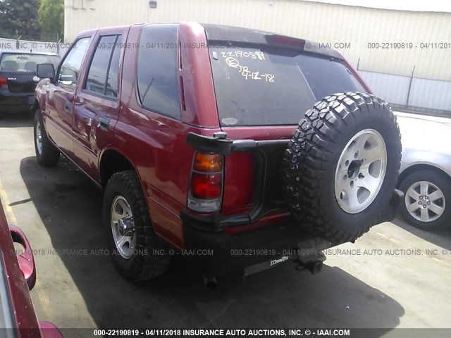 4S6CY58V9S4407011 - 1995 HONDA PASSPORT EX/LX 红色 照片 3