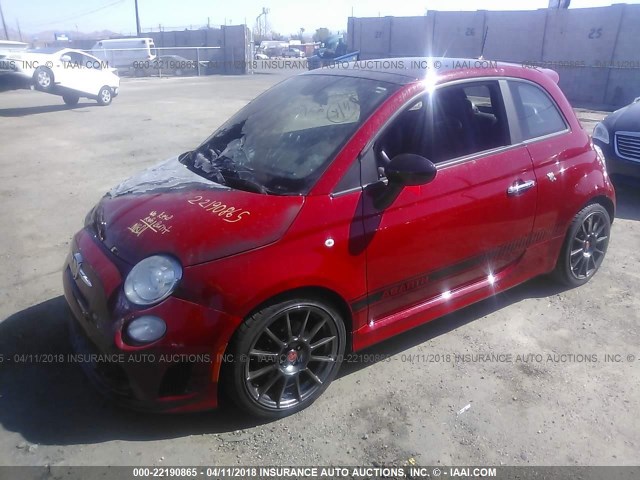 3C3CFFFH5DT753161 - 2013 FIAT 500 ABARTH RED photo 2