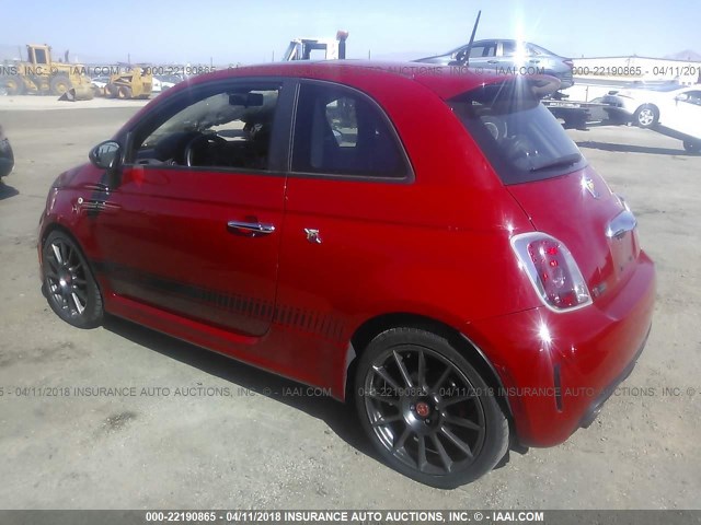 3C3CFFFH5DT753161 - 2013 FIAT 500 ABARTH RED photo 3