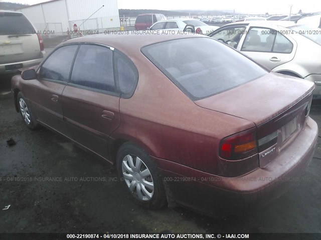 4S3BE635427213371 - 2002 SUBARU LEGACY L RED photo 3