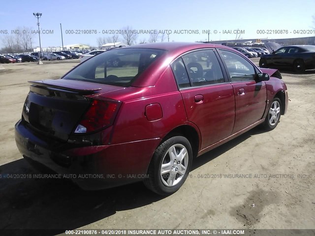 1G8AJ55FX7Z187596 - 2007 SATURN ION LEVEL 2 RED photo 4