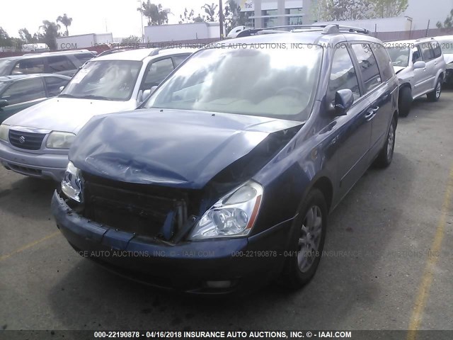 KNDMB233566096095 - 2006 KIA SEDONA EX/LX BLUE photo 2