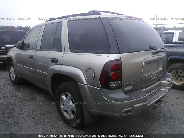 1GNDT13S622459298 - 2002 CHEVROLET TRAILBLAZER  TAN photo 3