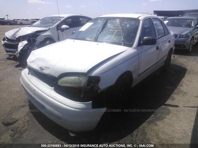 KMHVF14N8SU208375 - 1995 HYUNDAI ACCENT WHITE photo 2