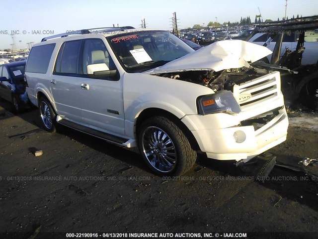 1FMFK20577LA15336 - 2007 FORD EXPEDITION EL LIMITED WHITE photo 1