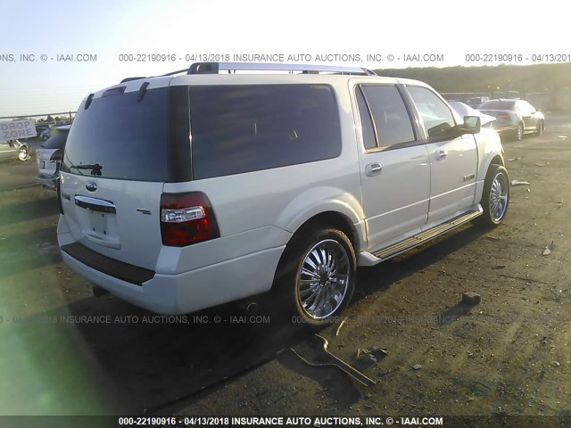 1FMFK20577LA15336 - 2007 FORD EXPEDITION EL LIMITED WHITE photo 4