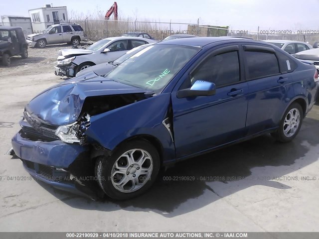 1FAHP35N78W159956 - 2008 FORD FOCUS SE/SEL/SES BLUE photo 2