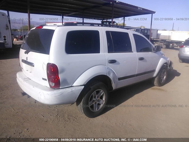 1D4HD48226F179669 - 2006 DODGE DURANGO SLT WHITE photo 4