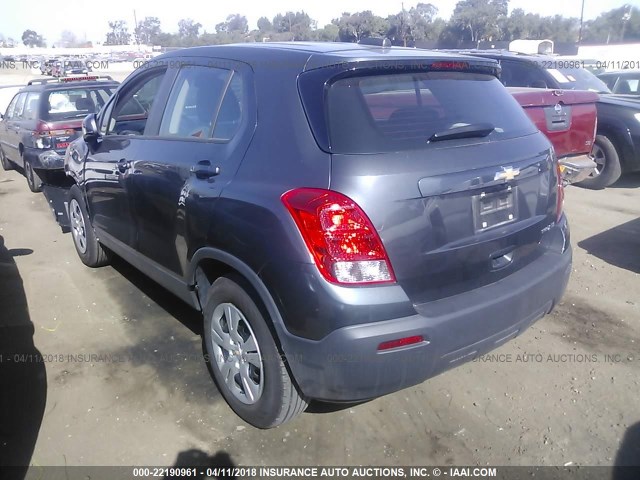 3GNCJKSB5GL134625 - 2016 CHEVROLET TRAX LS GRAY photo 3