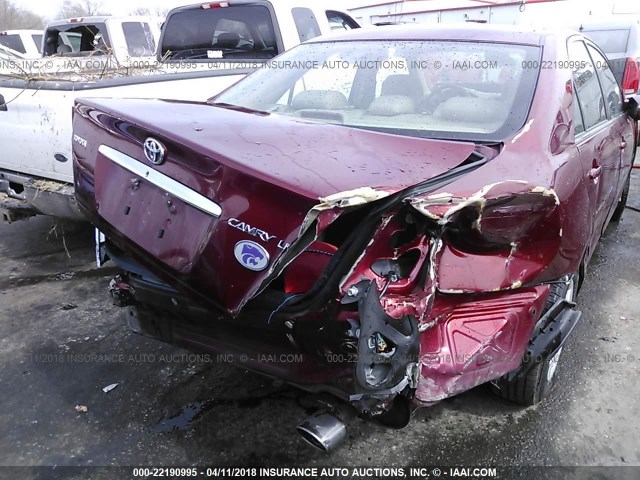 4T1BE32KX6U164153 - 2006 TOYOTA CAMRY LE/XLE/SE მუქწითელი ფოტო 6