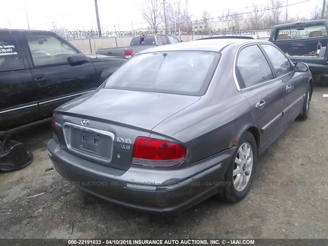 KMHWF35H62A553690 - 2002 HYUNDAI SONATA GLS/LX GRAY photo 4