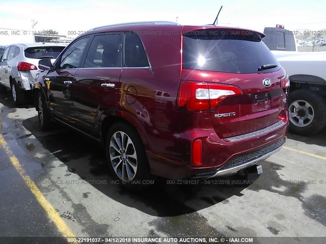 5XYKWDA73EG496360 - 2014 KIA SORENTO SX/SX LIMITED RED photo 3