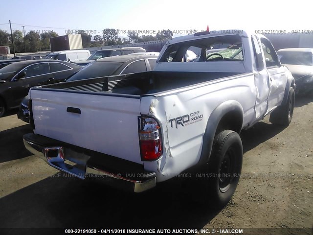 5TESM92N54Z305865 - 2004 TOYOTA TACOMA XTRACAB PRERUNNER თეთრი ფოტო 4