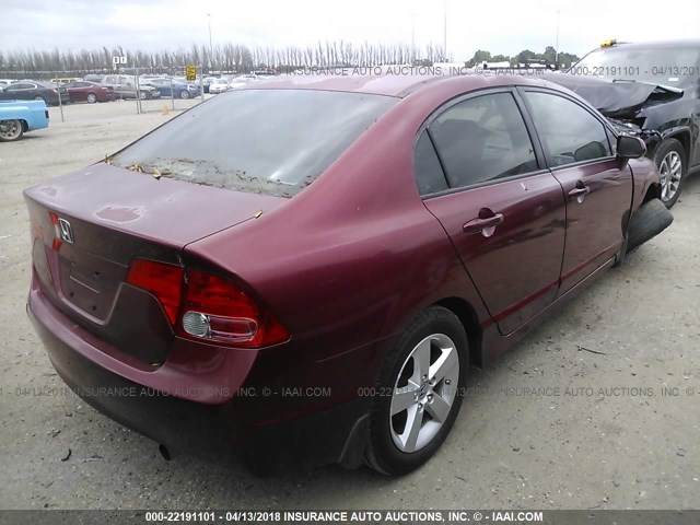 2HGFA16958H515801 - 2008 HONDA CIVIC EXL BURGUNDY photo 4