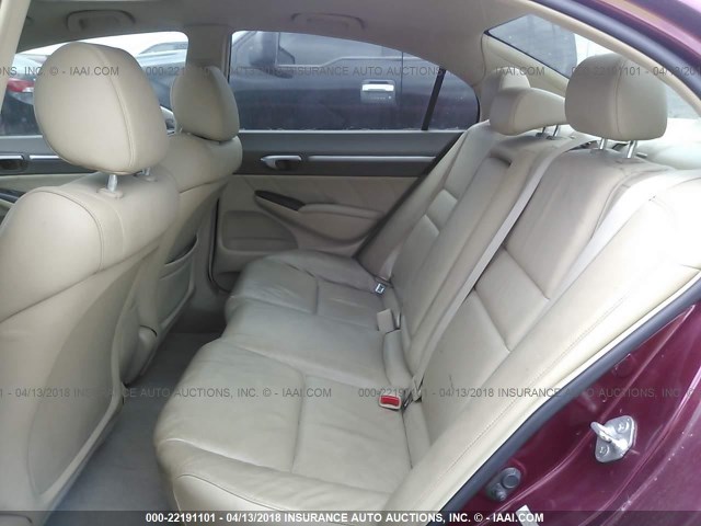 2HGFA16958H515801 - 2008 HONDA CIVIC EXL BURGUNDY photo 8