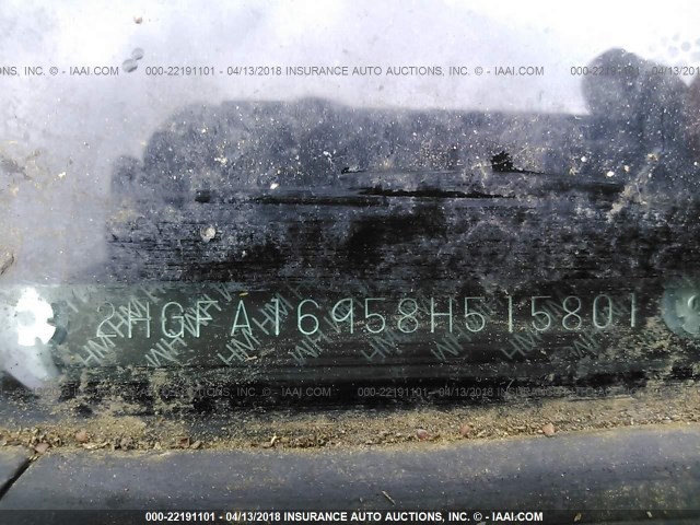 2HGFA16958H515801 - 2008 HONDA CIVIC EXL BURGUNDY photo 9