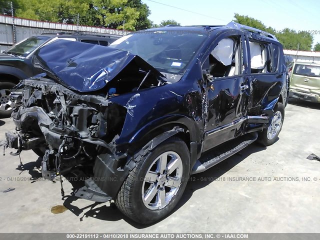 5N1BA0NF4AN616464 - 2010 NISSAN ARMADA PLATINUM BLUE photo 2