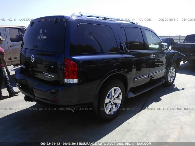 5N1BA0NF4AN616464 - 2010 NISSAN ARMADA PLATINUM BLUE photo 4