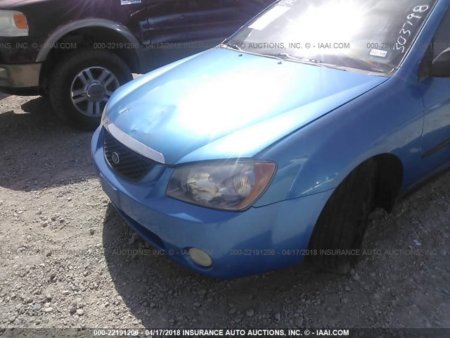 KNAFE121665303798 - 2006 KIA NEW SPECTRA LX/EX BLUE photo 6